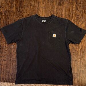 Carhartt Black Short-Sleeve Pocket Tee with Logo Patch